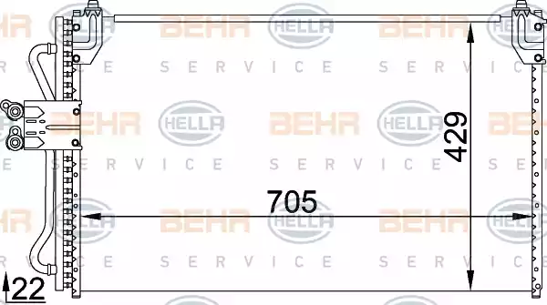 8FC 351 318-321 BEHR HELLA SERVICE kondenzátor, klíma